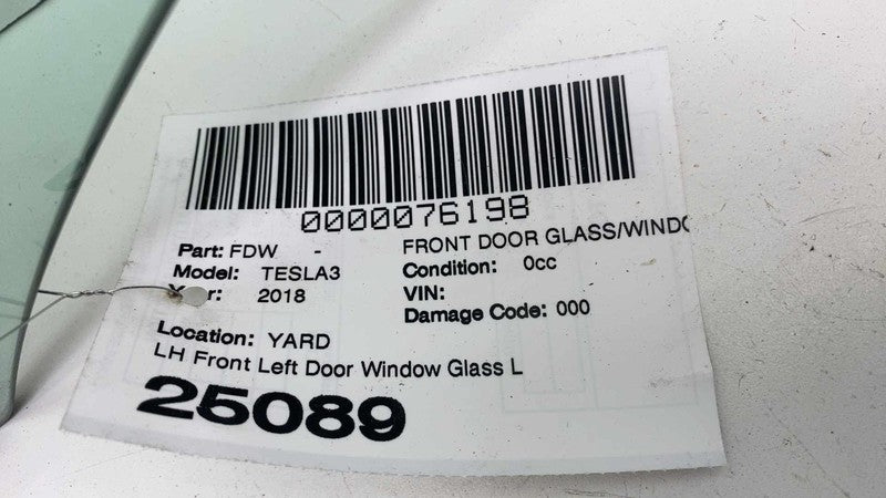 E9 43R-004530 ⭕ 2017-2020 Tesla Model 3 Front Driver Side Door Window Glass Left (Single Pane)