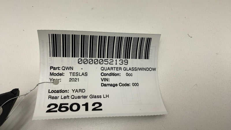 160015500A 2021-2024 Tesla Model S MS Rear Driver Side Corner Window Quarter Glass Left LH