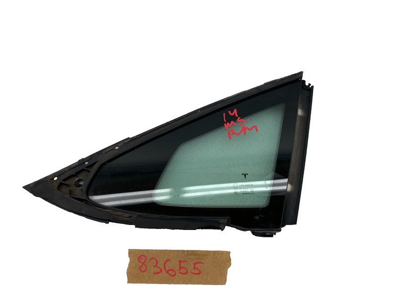 E6 43R-008010 ⭕ 2012-2020 Tesla Model S Rear Passenger Side Quarter Fixed Glass Right Assembly