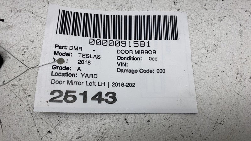⭕ 2016-2020 Tesla Model S Front Left Exterior Rear-View Door Mirror Gr