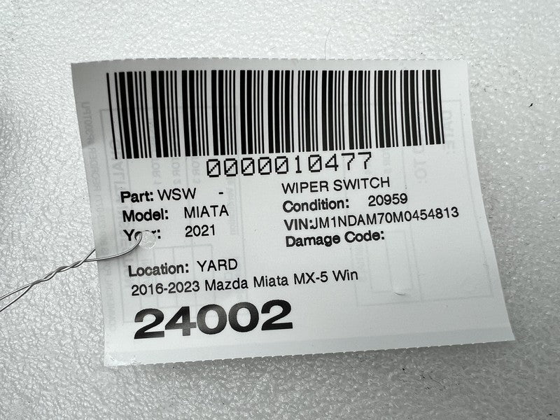 2016-2023 Mazda MX-5 Miata Windshield Wiper Stalk Windscreen Lever Switch Assy