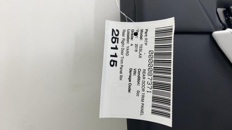 ⭕ 2016-2020 Tesla Model X Rear Passenger Side Falcon Door Panel Trim Card Right
