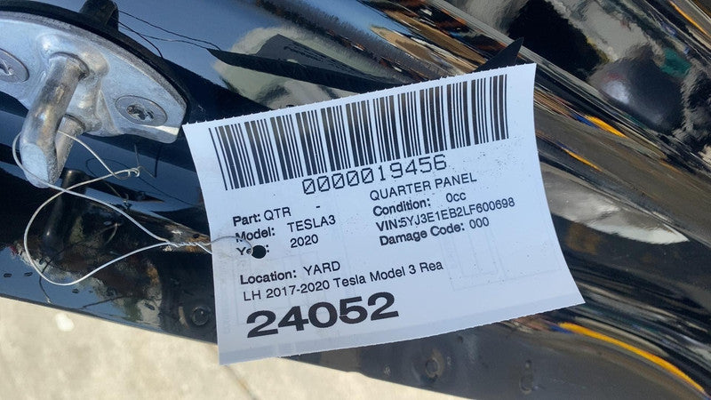 ⭕2017-2020 Tesla Model 3 Rear Left Quarter Panel Structural Frame Cut Black PBSB