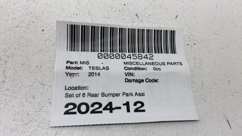 104847302A 12-20 Model S X Bumper Bar Parking Distance Control  Park Sensor x6 1048473-02-A