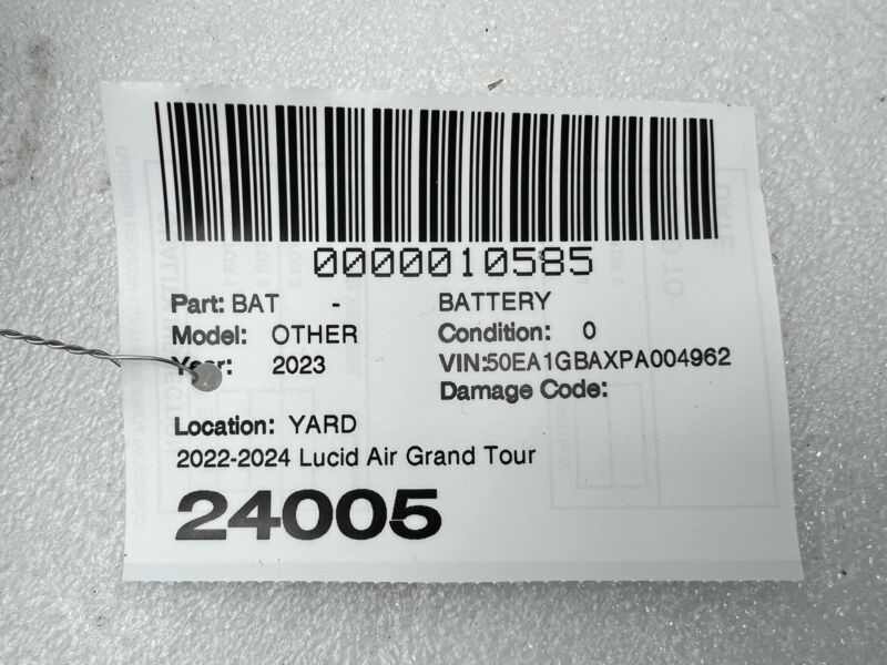 P11-HM2500-01 ⭕ 2022-2024 Lucid Air One Battery Module Total LGM48A Assembly P11-HM2500-01