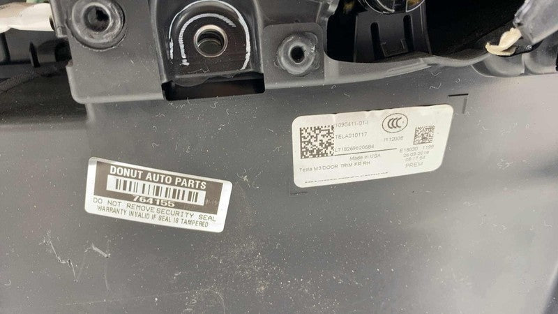 1090411-01-I ⭕ 17-20 Tesla Model 3 Front Right Interior Door Panel Trim Card OEM 1090411-01-I