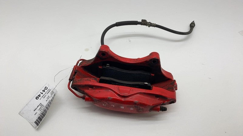 2012-2020 Tesla Model S Front Driver Side Caliper Red w/ Brake Hose Li