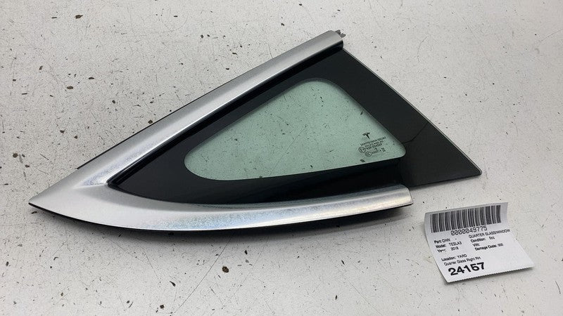 1080706-00 2017-2020 Tesla Model 3 M3 Rear Passenger Side Quarter Fixed Window Glass Right