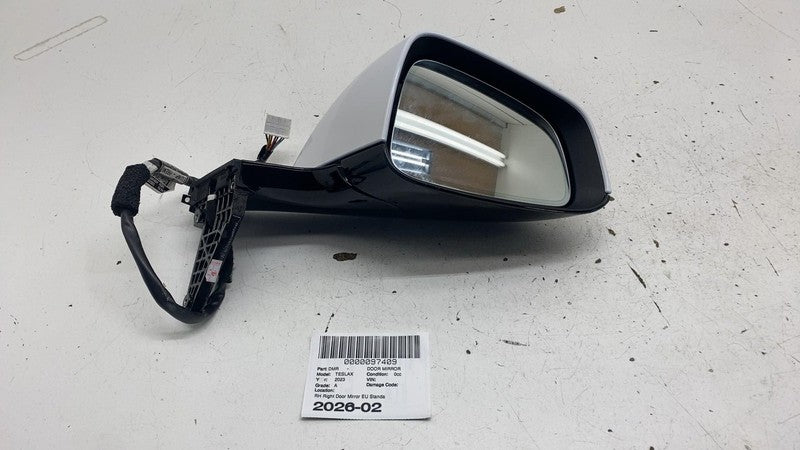 ⭕ 2021-2025 Model X Right Exterior Rear View Door Mirror White PPSW 10