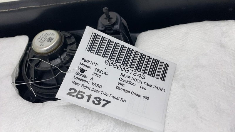 ⭕2017-2020 Tesla Model 3 Rear Passenger Side Interior Door Panel Trim 