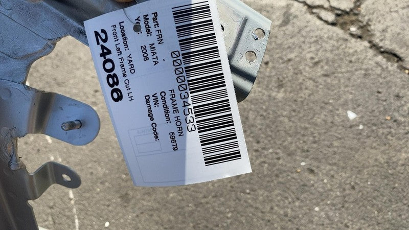 ⭕2008 Mazda MX-5 Miata Front Left Side Body Frame Horn Apron Rail Assembly White