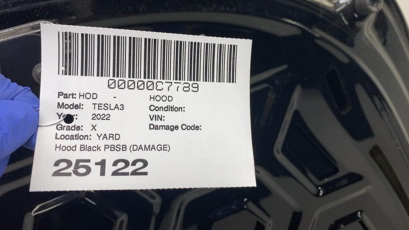 ⭕ 17-23 Tesla Model 3 M3 Front Hood Bonnet Shell Panel Cover Black PBS