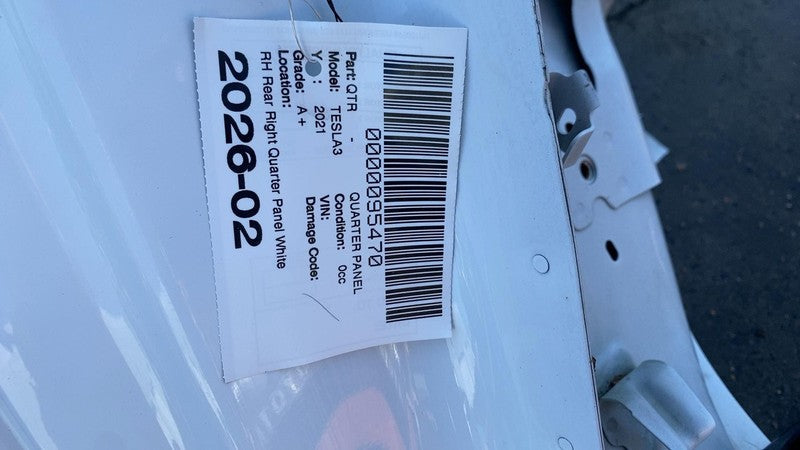 ⭕ 2021-2023 Tesla Model 3 Rear Right Quarter Panel Structural Cutout W