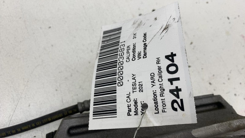 1188622-00-D 2020-2023 Tesla Model Y Front Side Caliper w/ Brake Line Hose Right 1188622-00-D