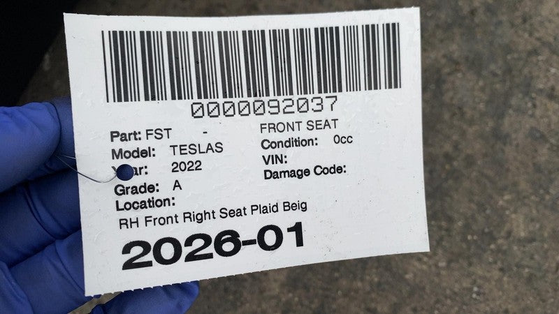 ⭕ 2021-2024 Tesla Model S Front Passenger Side 1st Row Bucket Seat Bei