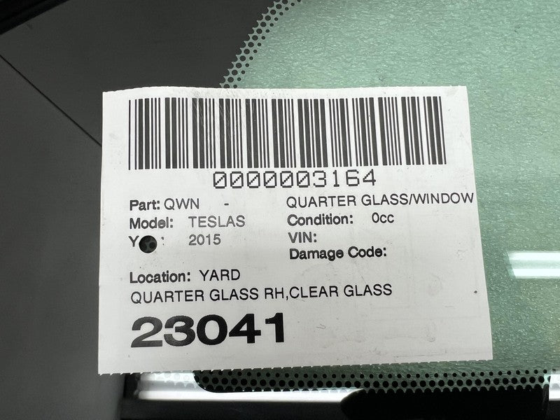 ⭕ 12-20 Tesla Model S Rear Passenger Side Quarter Fixed Glass Right 10
