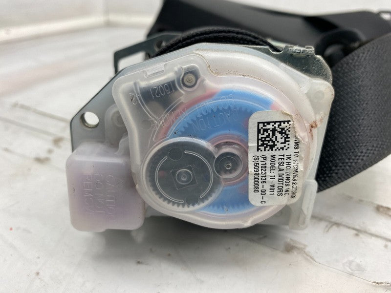 12-20 Model S Rear Right Seat Belt & Retractor w/ C-Pillar Mid Trim 10