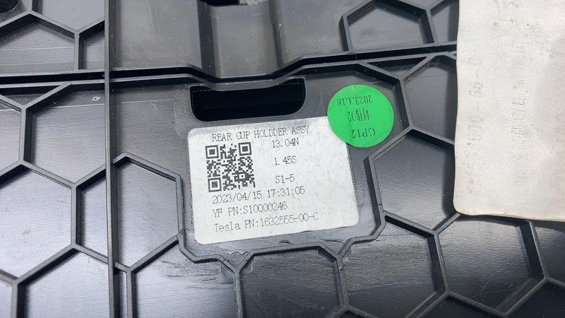 1546129 00 D ⭕ 21-23 Tesla Model X MX Center Console USB Bezel + Rear Cup Holder 1546129-00-D