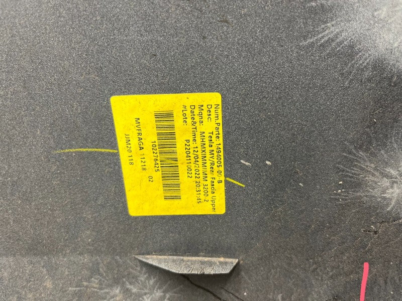 149400500B ⭕ 2020-2022 Model Y Rear Bumper w/ Lower Valance & Park Sensor Hole 1494005-00-B