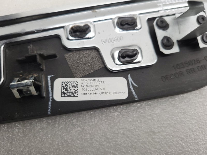 1035826 07 A ⭕ 16-20 Model X Rear Left Door Trim Mold Card Molding Obeche Pore 1035826-07-A