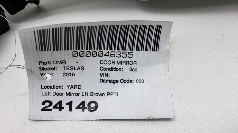 1041317-00-A 2012-2015 Tesla Model S Front Left Exterior Rear View Door Mirror LH Brown PPTI
