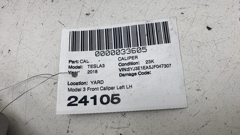⭕ 17-23 Tesla Model 3 Front Brake Caliper w/ Brake Hose Line Left 1044