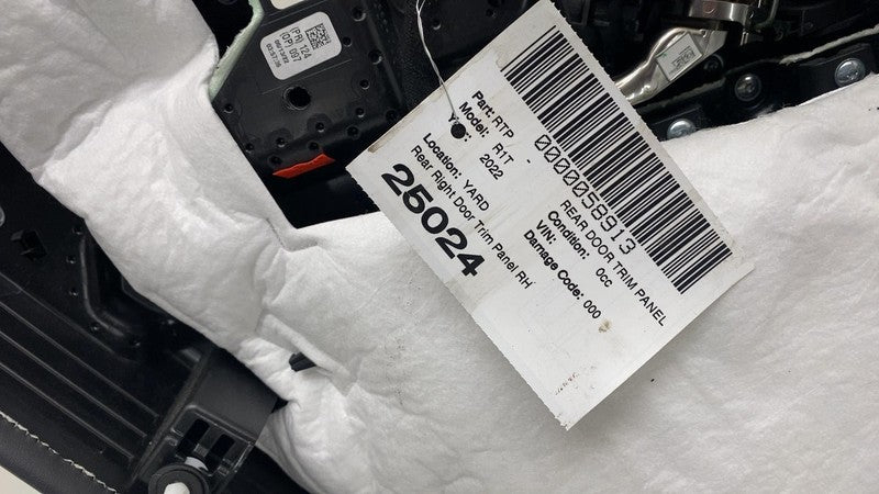 PT00001245 ⭕2022-2024 Rivian R1T R1S Rear Right Door Panel Trim Card Cover Black PT00001245