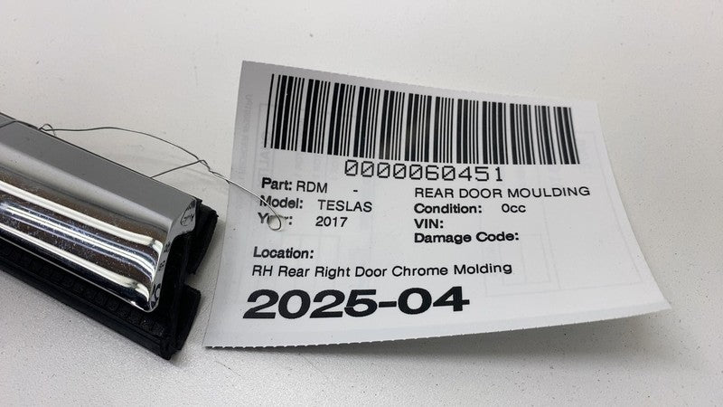 ⭕ 2012-2020 Tesla Model S Rear Right Door Exterior Mold Chrome Belt Molding RH