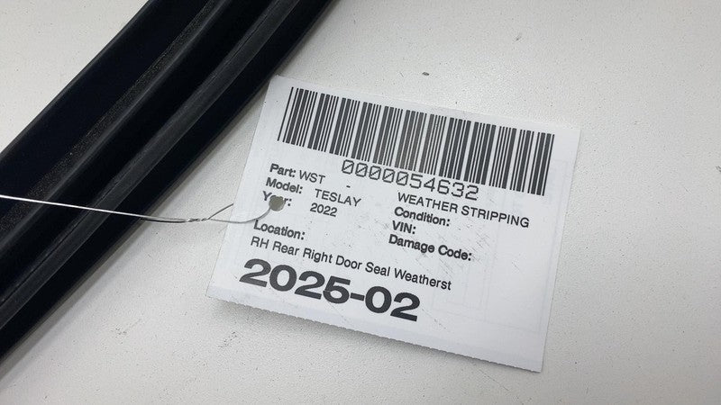 2020-2023 Tesla Model Y Rear Passenger Right Door Body Weatherstrip Rubber Seal