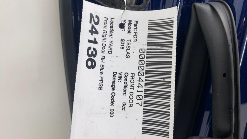 1003101-00-E 2012-2015 Tesla Model S Front Passenger Side Door Shell Panel Right RH Blue PPSB