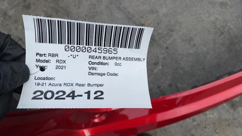 ⭕ 2019 2020 2021 Acura RDX Rear Lower Bumper Cover Panel Assembly OEM Red Used