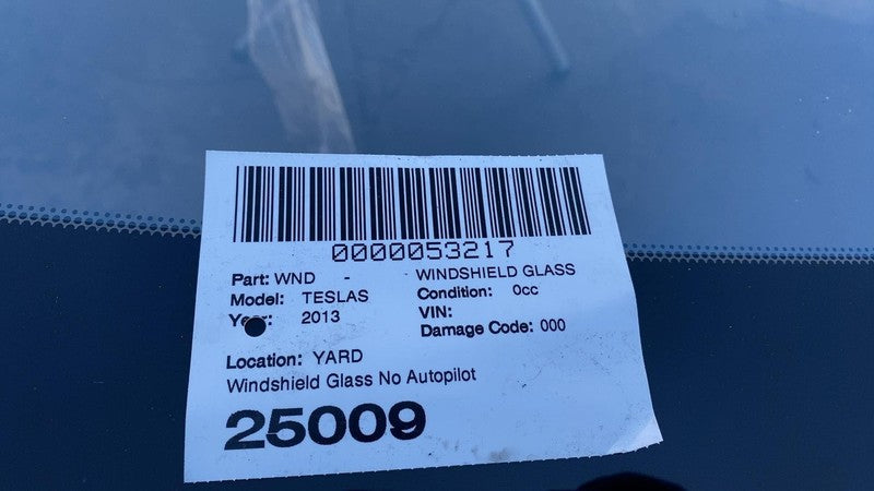 2012-2015 Tesla Model S MS Front Windshield Heated Wiper Area (No Auto