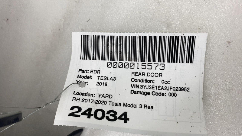 1081440-E0-C ⭕ 2017-2020 Tesla Model 3 Rear Door Shell Panel Right  1081440-E0-C Gray - PMNG