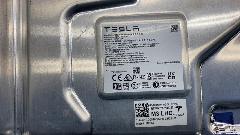 ⭕ 17-23 Model 3 MCU Media Control Unit Service Car Computer Module 168