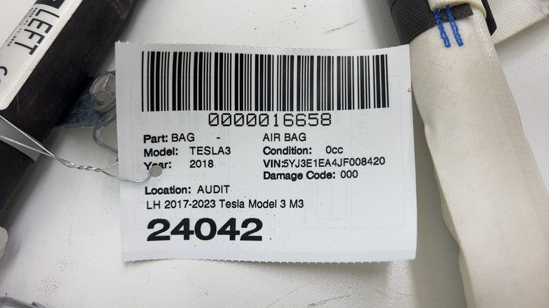 1077827-00-C ⭕ 2017-2023 Tesla Model 3 M3 Driver Side Curtain Airbag Module Left 1077827-00-C