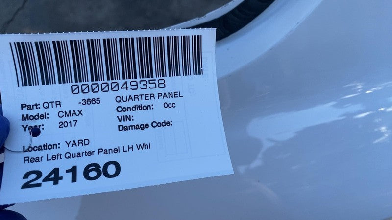 2013-2018 Ford C-Max Rear Driver Side Quarter Panel Left LH White - YZ