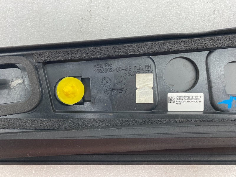 108390200B ⭕ 16-20 Model X Right B-Pillar Applique Trim Mold w/ Camera & Seal 1083902-00-B