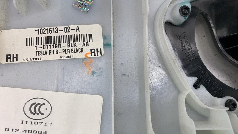 ⭕12-20 Model S Passenger Side B-Pillar Upper Trim Cover Panel Right 10