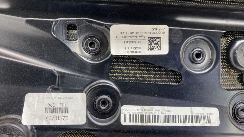 1058004-11-D 2016-2020 Tesla Model X Rear Passenger Side Door Panel Trim Card Cover Right RH