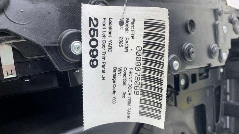 7TF911ZAAA ⭕ 17-25 Chrysler Pacifica Front Driver Side Interior Door Trim Panel Cover Left