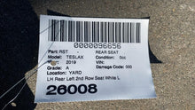 ⭕ 2016-2020 Tesla Model X MX Rear Driver Side 2nd Row Seat Left LH Leather White