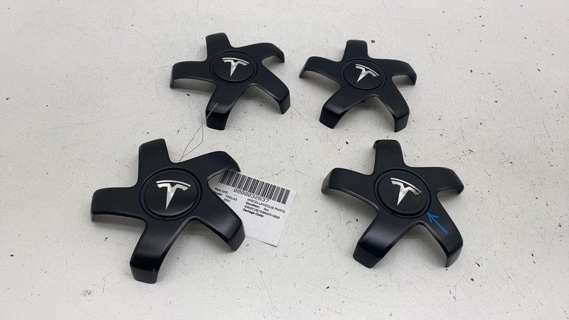 1044234B ⭕ 2017-2022 Tesla Model 3 Wheel Center Machined Hub Cap Cover Black x4 1044234-B