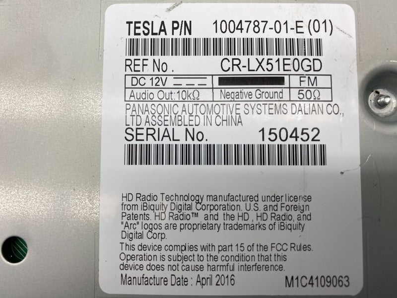 100478701E ⭕ 12-20 Tesla Model S Satellite HD Radio Receiver Tuner Module Unit 1004787-01-E