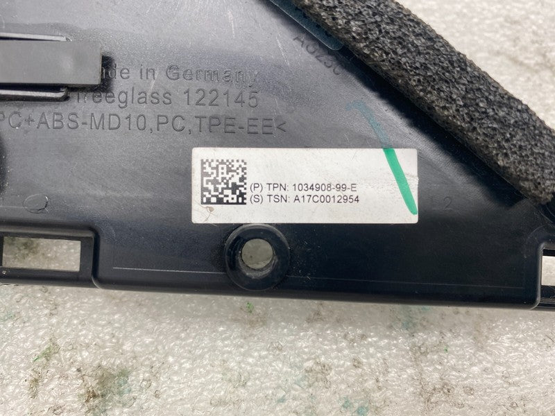 103490899E ⭕ 16-20 Model X Front Left Door Quarter Applique Corner Glass Cover 1034908-99-E