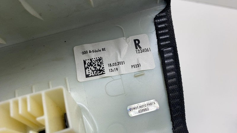 521070-10 2017-2023 BMW 530e Front & Rear Right A + B + C-Pillar Upper Trim Cover Panel RH