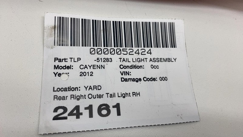 7P5 945 096 L 2011-2014 Porsche Cayenne Rear Passenger Outer Taillight LED Tail Lamp Right RH