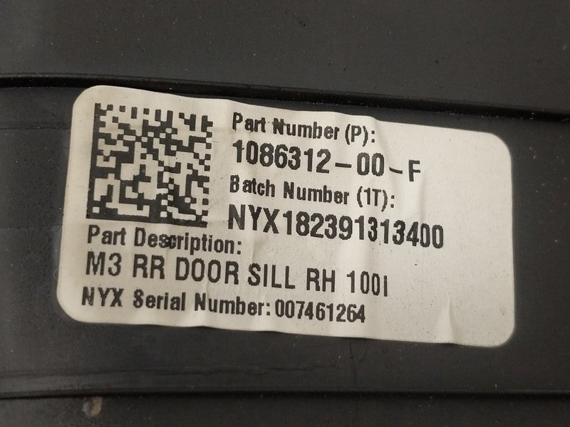 1086312 00 F ⭕2017-2023 Tesla Model 3 Rear Side Door Sill Scuff Plate Trim Right 1086312-00-F