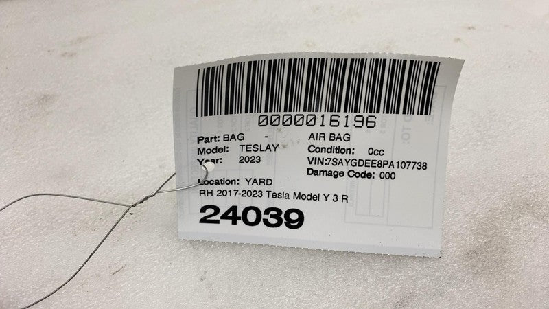 ⭕ 17-23 Tesla Model Y 3 Right Knee Airbag Passenger Safety Module 1077
