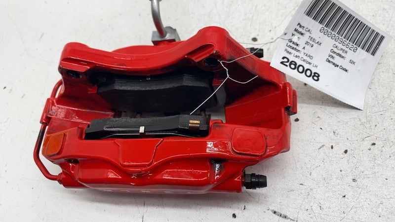 ⭕ 2016-2020 Tesla Model X Rear Caliper w/ Brake Hose Line Left Red 102