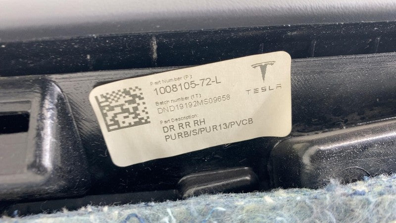 1008105-72-L ⭕16-20 Tesla Model S Rear Right Interior Door Panel Trim Card Cover 1008105-72-L